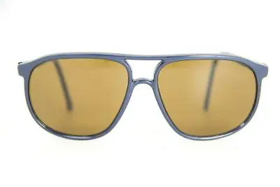 Vintage Vuarnet 017 Blue Metal Pilot Sunglasses PX2000 Mineral Brown Lens • $111.20