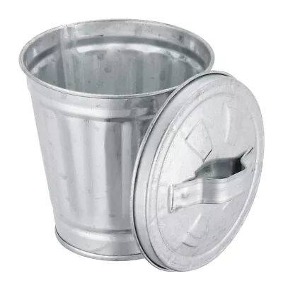 Metal Tin Buckets Mini Trash Can Lid Mini Garbage Cans Garbage Can Car Waste • $9.24