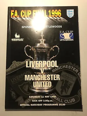 RARE - 1996 FA Cup Final Programme -  Liverpool V Manchester United • £49.99