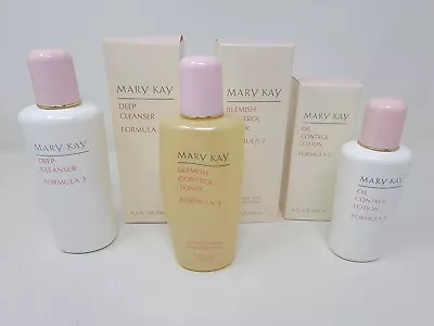 Mary Kay Formula 3 Cleanser 1059 Toner 1065 Lotion 1068 Discontinued New • $59.99