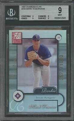 Mark Teixeira 2001 Donruss Elite #250 Rookie /1000 ** BGS 9 ** (9/9/9/9 - Subs) • $39.99