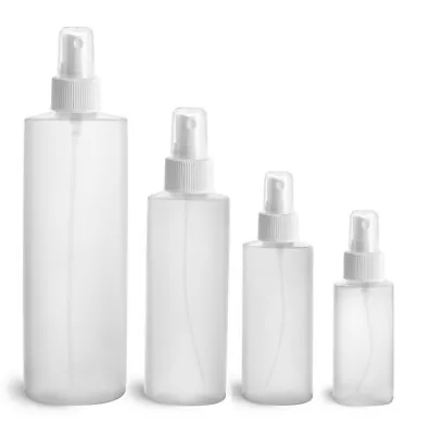 Plastic Cylinder SPRAY Bottles (1oz 2oz 4oz 8oz) REFILLABLE MISTERS - FREE SHIP  • $9.99