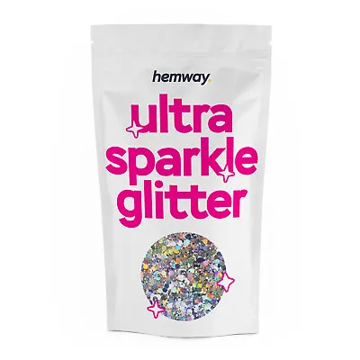 Cosmetic Glitter Mix Silver Holographic Face Body Rainbow Chunky Large Festival • £9.95