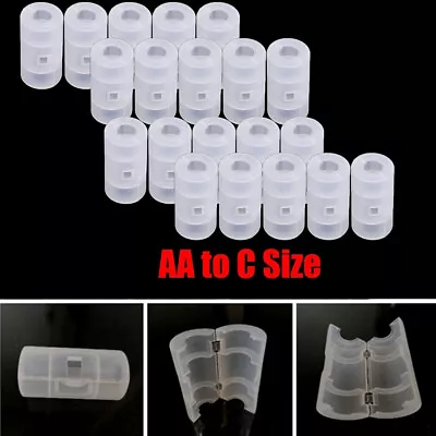 20pcs Batteries Adapter Switcher Adaptor Case  Battery Converter AA To C Size • $12.98