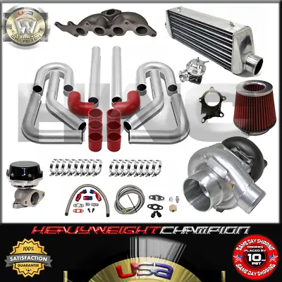 Turbo Kit T3/T4 For Mazda 3 & 6 Ford Focus 2.0L / 2.3L IC PK WG BOV Manifold RD • $743.50