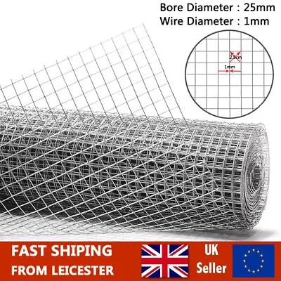 £22.99 • Buy 8M Galvanised Welded Wire Mesh Fence Aviary Rabbit Hutch Chicken Pets Wire Fence