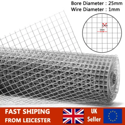 8M Galvanised Welded Wire Mesh Fence Aviary Rabbit Hutch Chicken Pets Wire Fence • £19.99