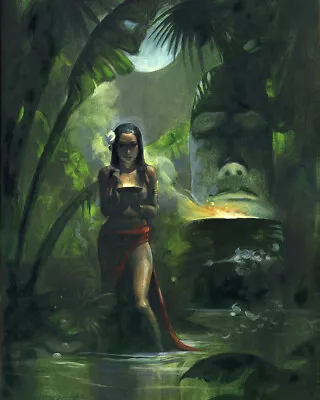 THE TIKI GODDESS! Mike Hoffman Exotica Giclee Stretched Canvas Print! • $49.95