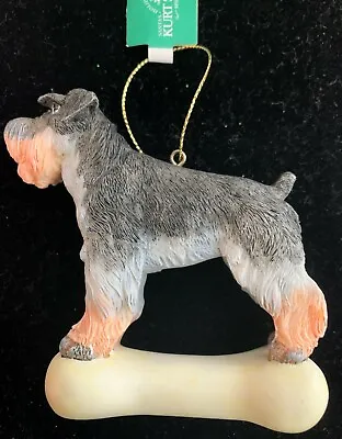 New Kurt Adler Hand-painted Resin Miniature Schnauzer Christmas Ornament • $24.95