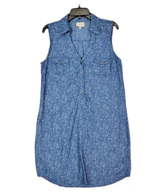 ECI New York Women's Blue Formal Casual Shift Dress Sleeveless Size Large • $25.95