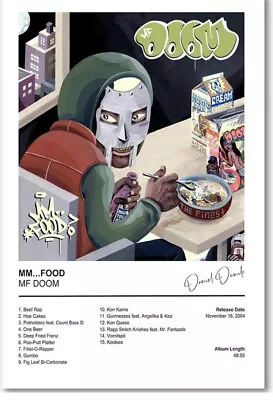 MF DOOM MM...FOOD? Album Cover Canvas Poster Doomsday Rapper 16”x24”New!Wall Art • $17.97
