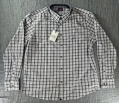 UNTUCKit Cecio Mens Long Sleeve Button Up Shirt Purple Plaid Cotton - PICK SIZE • $29.95