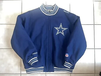 Dallas Cowboys Mitchell & Ness Throwback Jacket Coat Letterman NFL Wool XXL 2XL • $169.99