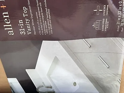 Allen + Roth Meridian 31-in White/Polished Engineered Marble Vanity Sink Top • $209.99