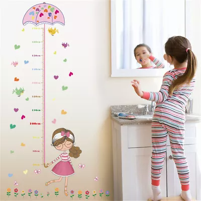 $5.85 • Buy Girl Umbrella Measure Height Wall Stickers Pvc Mural Kids Room Dec.hm