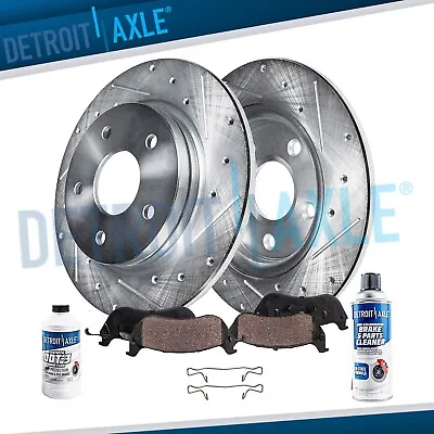 Rear Drilled Disc Rotors Ceramic + Brake Pads For 2004 - 2011 Saab 9-3 2.0l FWD • $80.60