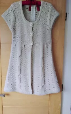 Ladies Cable Knit Long Line Cardigan Jacket Short Sleeve Gilet  • £2.95