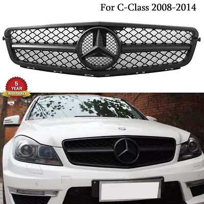 For Mercedes Benz C-Class W204 08-14 C180 C260 C300 C350 Black AMG Style Grille • $76.99