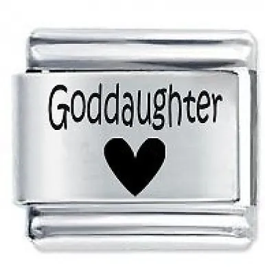 GODDAUGHTER HEART * Daisy Charm For Use With 9mm Italian Modular Charm Bracelets • £4.36