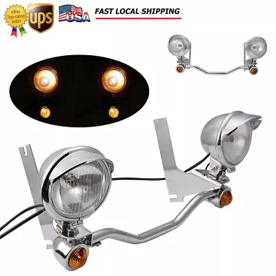 Passing Turn Signal Lamp Driving Fog Spot Light Bar Kit For Harley Motorcycle • $94.41