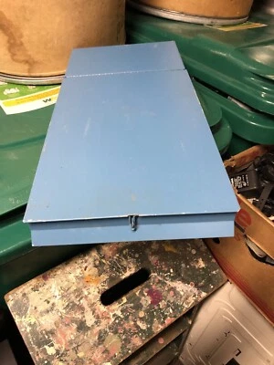$12.95 • Buy SAFE DEPOSIT BOX METAL DRAWER! SAFETY BANK TRAY CASE VINTAGE 10x3x21.5 Blue