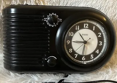 VTG Retro 1930s Big Ben AM FM Radio Alarm Clock 80192 Tested Small Face Defect • $15.99