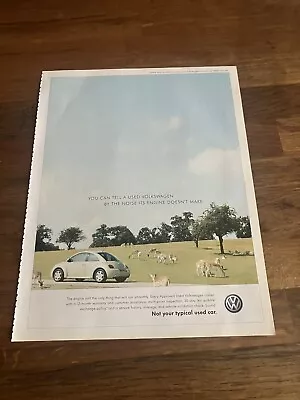 Original 2002 VW Beetle Used Magazine Advert Poster Frame Ready Man Cave Retro • $2.47