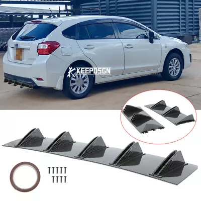 Carbon Fiber Look Fin Rear Diffuser Bumper Spoiler Splitter For Subaru Impreza • $45.69