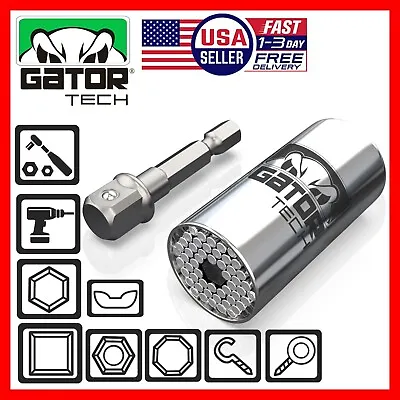 Universal Socket Wrench Magical Power Grip Gator Tech Multi Tool Drill Adapter • $7.99