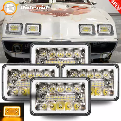 4PCS 4x6'' Inch LED Headlights&Turn Signal&DRL For Pontiac Firebird 1977-1981 • $99.99