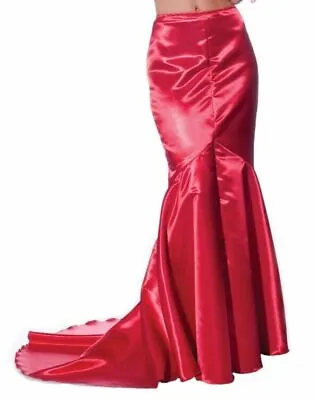 NEW Club Burlesque Red Long Fantail Skirt Costume Sz Small Waist 24  • $14.98