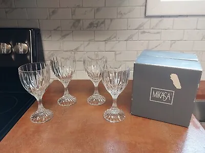 Mikasa Park Lane Crystal Wine Goblets (4) In Box. Great Condiition Germany • $45.99