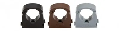 15mm  / 22mm  / 28mm Plastic Single Hinged Pipe Clip Black / Brown / Grey • £17.99