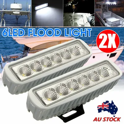 $29.66 • Buy 2pcs 12V 6 LED Deck Marine Spreader Flood Spot Work Light White Boat Yacht IP67