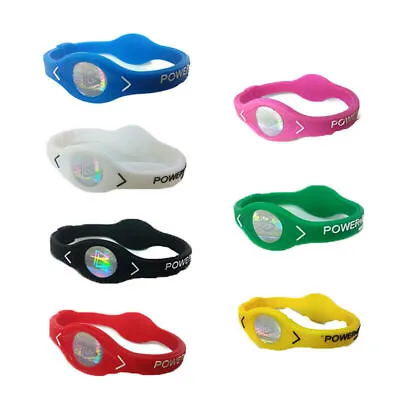 Silicone Power Energy Bracelet Sport Wristbands Balance Ion Magnetic Therapy New • £2.39
