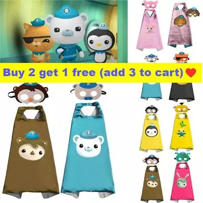 2Pcs The Octonauts Anime Costume Cosplay Comic Superhero~ Cloak Mask Fancy Dress • £4.99