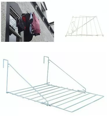 7m Over The Door Clothes Airer Laundry Towel Rail Caravan Folding Dryer Rack New • £10.89