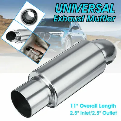 2.5'' Inlet/Outlet Car Muffler Exhaust Pipe Tip Sound Resonator Stainless AU • $37.49