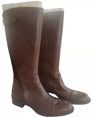 Style & Co. Womens Benson Caramel Brown Leather Riding Boots Shoes 10 M • $19.99