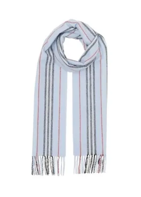 £289 • Buy Bnwt Burberry Cashmere & Wool Scarf Blue Designer Gift Accessories