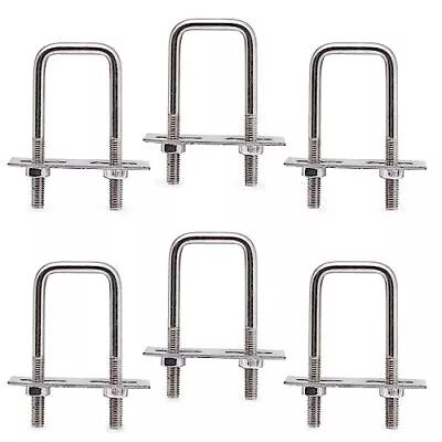 U Bolts 1 Inch Wide 70mm Length M6 Stainless Steel Square Tube Clamps With Nut A • $14.23