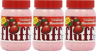 3x213g MARSHMALLOW FLUFF STRAWBERRY Sweet American Spread Tubs (Vegetarian) • £24.99