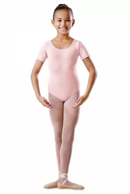 £14.50 • Buy Bloch Girls Dance Scoop Front Round Neck Short Sleeve Leotard Pink Ballet Leg 