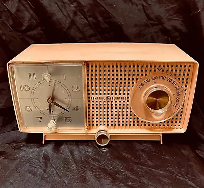 Vintage General Electric C437A Pink Clock Radio MCM 50's GE • $74.95