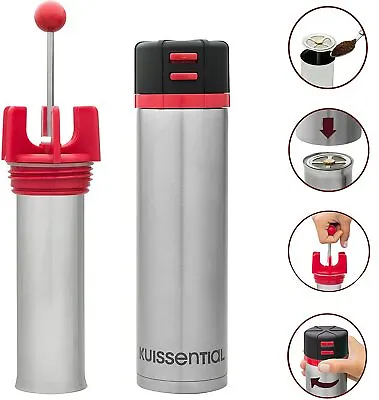 $27.99 • Buy Versa Travel French Press- Reverse Groundless System & Insulated Travel Mug, Red