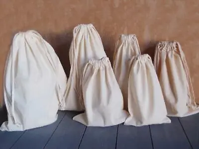 Muslin Bags With Cotton Drawstring (12 Pack) • $13.99