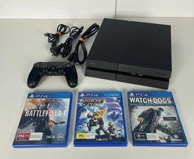 $269.99 • Buy Sony PlayStation 4 PS4 500GB Console Bundle Black + 3 Games CUH-1002A PAL