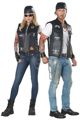 Badazz Biker Vest Motorcycle Gang Adult Costume • $50.88