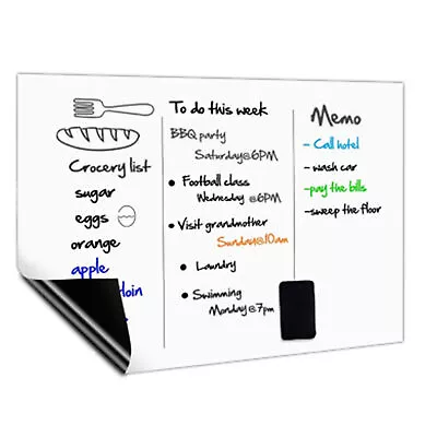 Small Magnetic Whiteboard Fridge Magnet A5 Dry Wipe Memo Board Mini White Board • $16.48