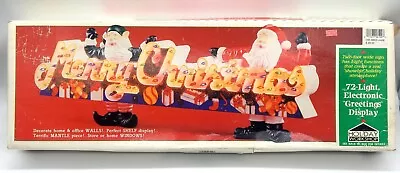 Merry Christmas Vintage 1995 Holiday Electronic 72 Lighted Shelf Display Sign • $50